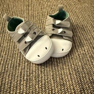 Gray Dinosaur Baby Walker Shoes with Straps